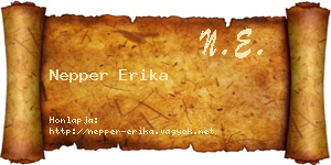 Nepper Erika névjegykártya